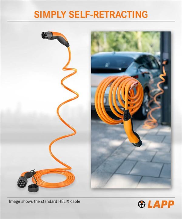 Produktbild Lapp Mobility Selbstaufrollendes Ladekabel Typ 2, bis zu 22 kW, 7 m, orange (22 kW, 32 A, 7 m)