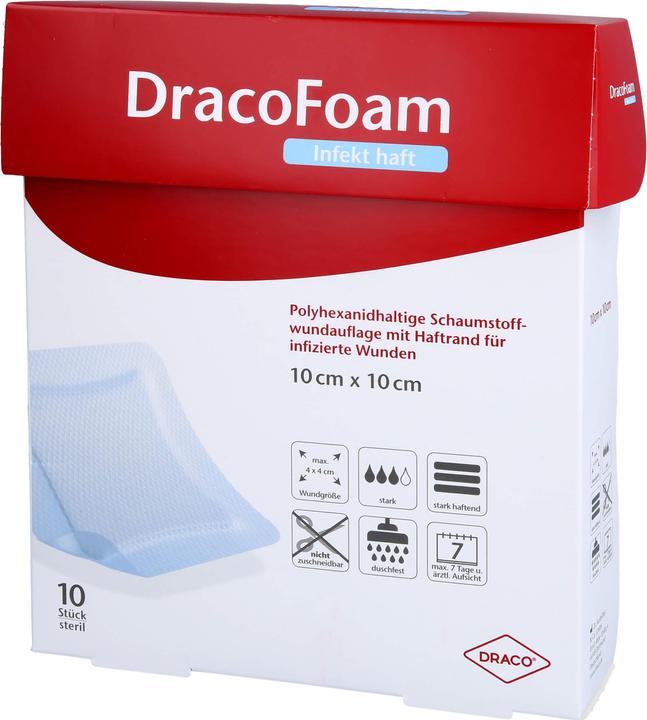 Produktbild Dracco DracoFoam Infekt haft Schaumstoffverband für infizierte Wunden, 10 St VER