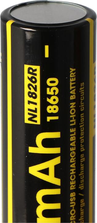 Actual product image Nitecore 18650 USB Akku 2600mAh NL1826r