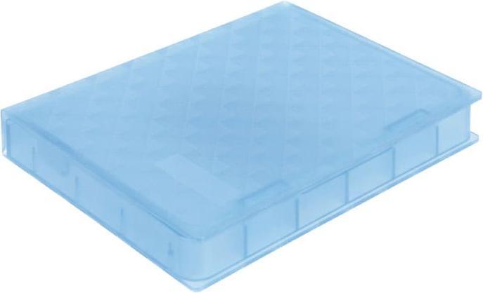 Actual product image LogiLink HDD box for external 2.5" hard drives, blue Protective box, tropical and water-resistant, lockable