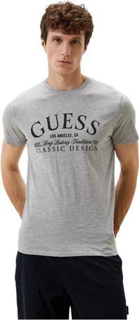 Guess Herren T-Shirt Classic Bsc Intl Klassisches Design Grau