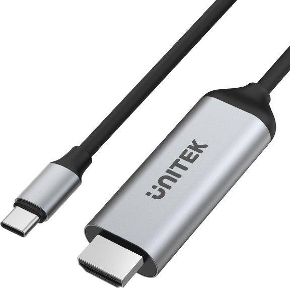 Actual product image Unitek Cable USB USB-C - HDMI 1.8 m Srebrny (V1423A) (23 m, HDMI)