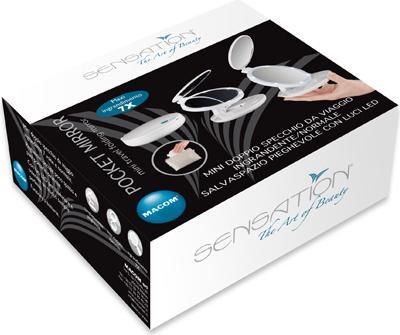 Produktbild Macom Doppelter Handtaschenspiegel 7x led Licht und natürlicher Make-up Spiegel Weiss