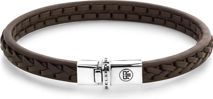 Rebel & Rose Armband Single Stranded RR-L0143-S-L Herren (19 cm, Plata Esterlina 925, Piel de becerro)