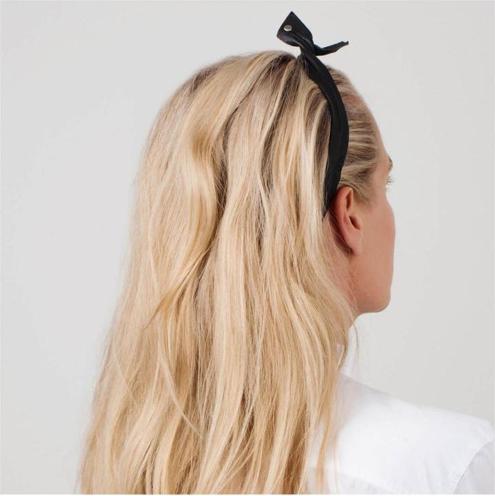 Immagine prodotto Corinne Mondo - Banda in pelle lunga piegabile nera (Elastico per capelli)