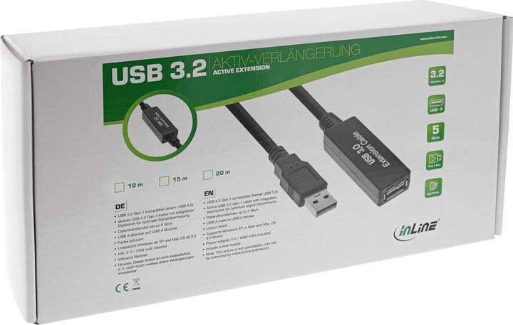 Produktbild InLine Verlängerungskabel (20 m, USB 3.0)