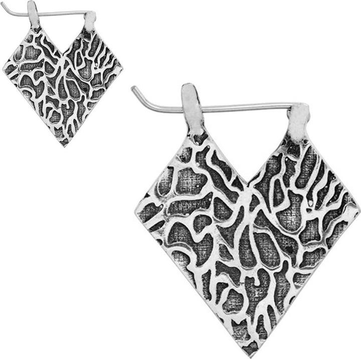 Star Piercing Ohrring silber verdrehte Lava Herz (Messing)