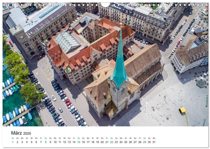 Actual product image Luftbildkalender Zrich (Wandkalender 2025 DIN A3 quer), Monatskalender (A3, German)
