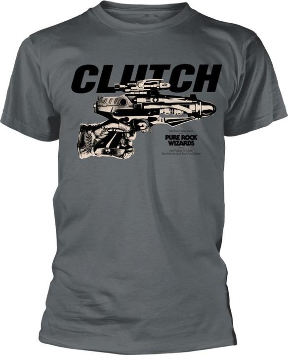 Universal Textiles CLUTCH T Shirt Pure Rock Wizards Band Logo Official Mens Grey S (S)