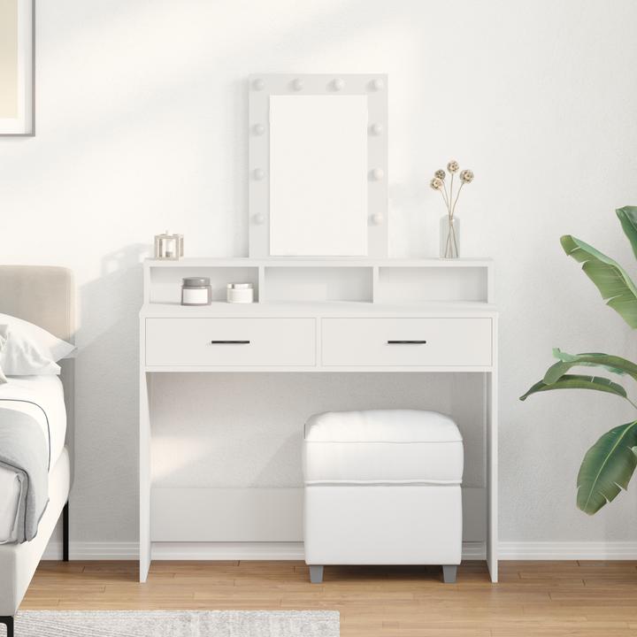 Produktbild VidaXL Frisierkommode Weiss MDF 100 x 41 x 140 cm Frisierkommode