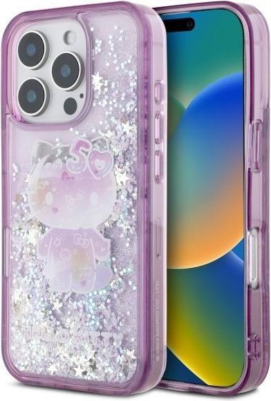 Immagine prodotto Hello Kitty HKHCP16XL50PPU Custodia rigida per iPhone 16 Pro Max 6.9" viola/viola Liquid Glitter 50TH Ann (Apple iPhone 16 Pro Max)