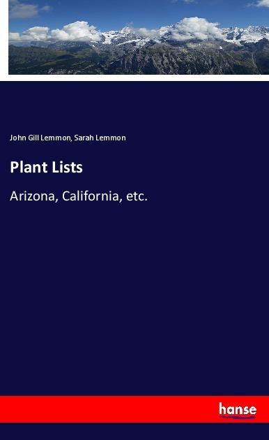 Actual product image Plant Lists (John Gill Lemmon, Sarah Lemmon, 2018)