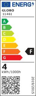 Energie-Label Globo LED Leuchtmittel Glas Amber, 1xe27 LED (E27, 4 W, 5 x, F)