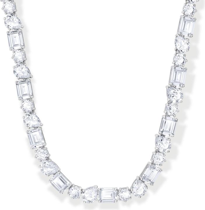 Immagine prodotto Thomas Sabo Collana girocollo con pietre bianche a tre tagli in argento (Argento 925, 34 - 42 cm)