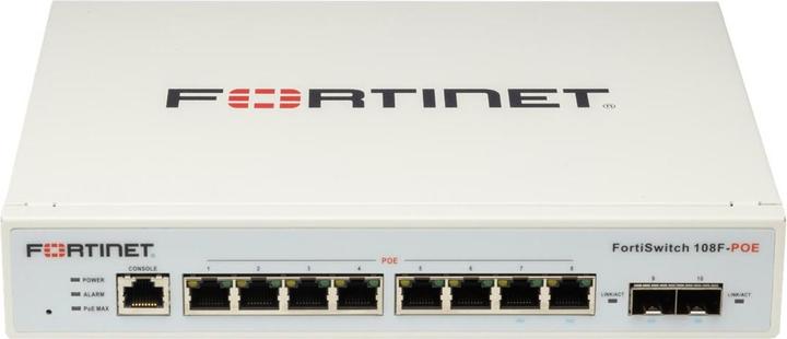 Immagine prodotto Fortinet FortiSwitch-108F-POE Switch di gestione L2+ senza ventola con console 8xGE + 2xSFP + 1xRJ45 e uno (8 Porti)