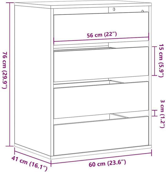 Produktbild VidaXL Kommode (60 x 41 x 76 cm)