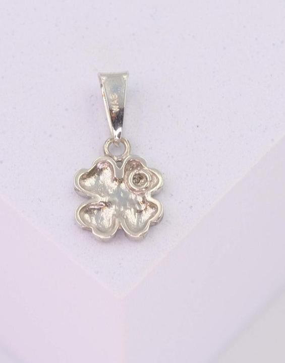 Immagine prodotto Muau Ciondolo con diamante a quadrifoglio in oro bianco 750 brillante H VS 0,01,00ct. 15x8mm (Bianco)