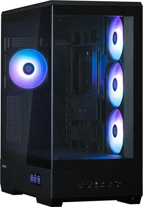 Actual product image Zalman GHE P50 DS ATX Case Tempered Glass Panoramic View - Black (ATX)