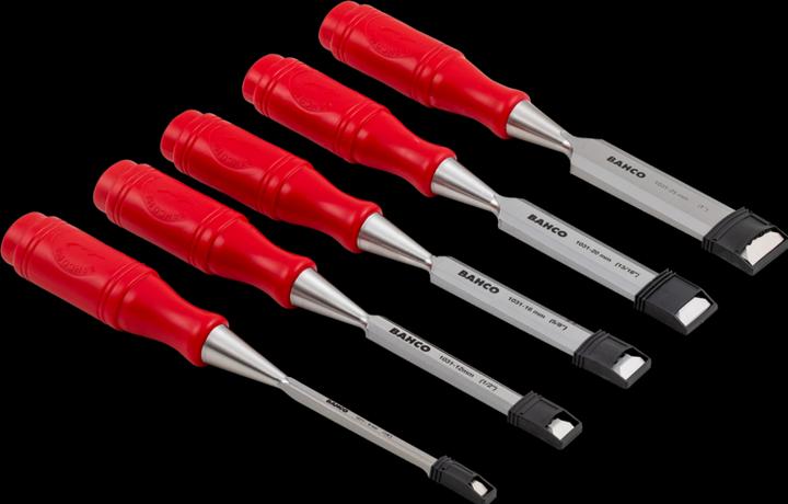 Actual product image Bahco Chisel set with polypropylene handle - five-piece/blister packaging (25 mm)