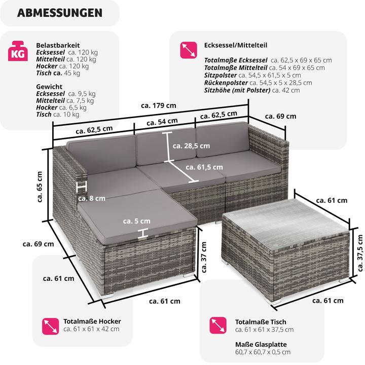 Actual product image tectake Rattan Lounge Lignano