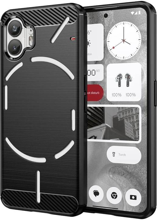Produktbild Cover-Discount Nothing Phone (2) - Metall Carbon Look Hülle schwarz (Nothing Phone (2))