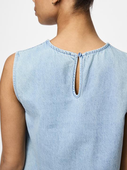 Actual product image Pieces Pcflora Sl Mini Denim Dress Noos (L)