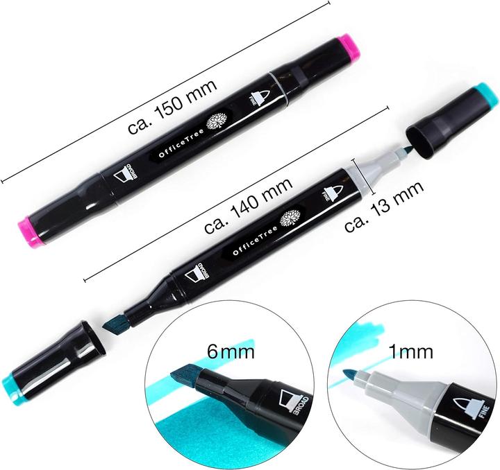 Actual product image OfficeTree Twin marker (Black, 80 x)