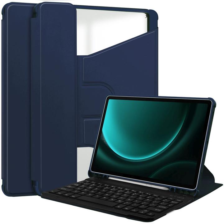 Produktbild Lobwerk 3in1 Bluetooth Tastatur (Weiss) + Maus (Weiss) + Hülle für Samsung Galaxy Tab S9+ Plus FE (X)