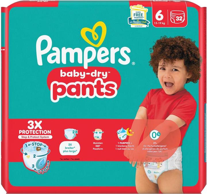 Produktbild Pampers Baby-Dry Pants (Gr. 6, Monatsbox, 32 Stück)