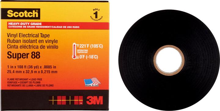Produktbild 3M SUPER88-25X33 Isolierband Scotch® Schwarz (L x B) 33m x 25mm 1St. (25 mm)