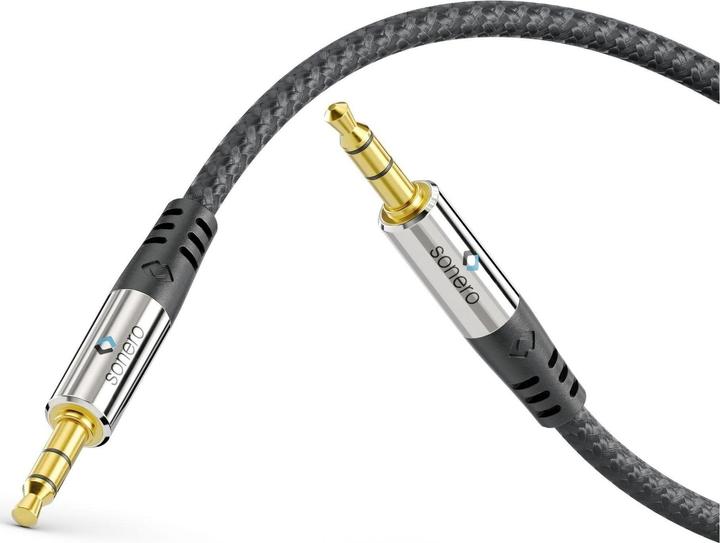 Actual product image Sonero Audio cable 3.5 mm jack with nylon jacket 2 m (2 m, 3.5mm jack (AUX))