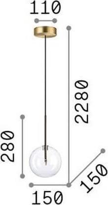 Produktbild Ideal lux EQUINOXE G4 Pendelleuchte ⌀150mm Messing warmweiss 277370 (G4, 160 lm)