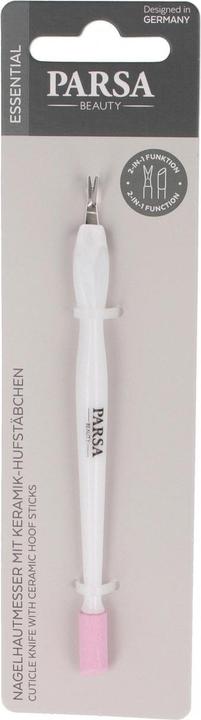 Parsa Beauty Parsa Nagelhautmesser mit Keramik-Hufstäbchen, weiss