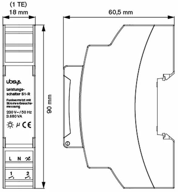 Immagine prodotto Ubisys Interruttore S1-R ZigBee 3.0 (Attuatore dell'interruttore)