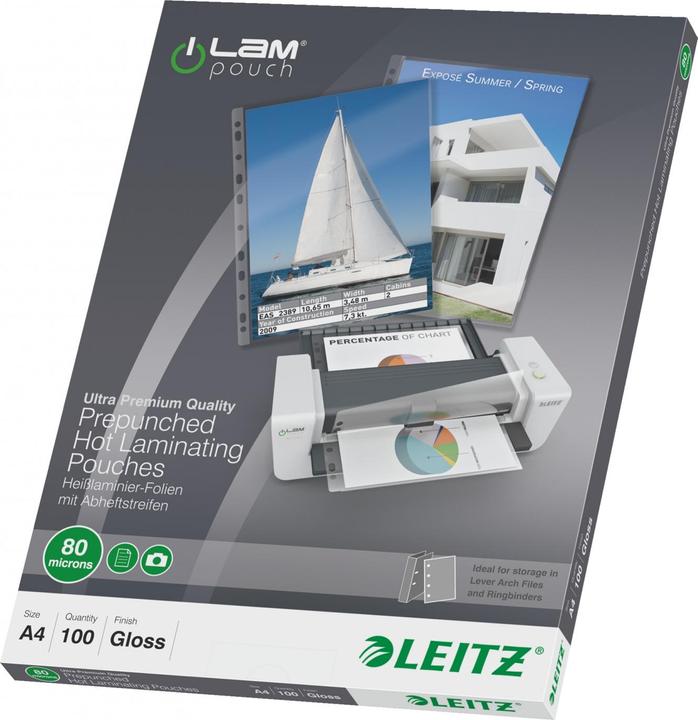 Image du produit Leitz Feuilles de plastification à chaud A4 (A4, 100 pièce(s), 80 µm)