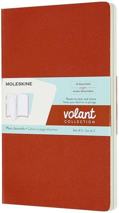 Actual product image Moleskine Flounce L/A5, Set of 2, Blank, Soft Cover, Coral Red, Aquamarine Blue (13 x 21 cm, Plain, Soft cover)