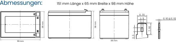Image du produit Q-Batteries Batterie au lithium 12-8 12,8V 8Ah 102,4Wh Batterie LiFePO4 (12.80 V, 8 Ah)