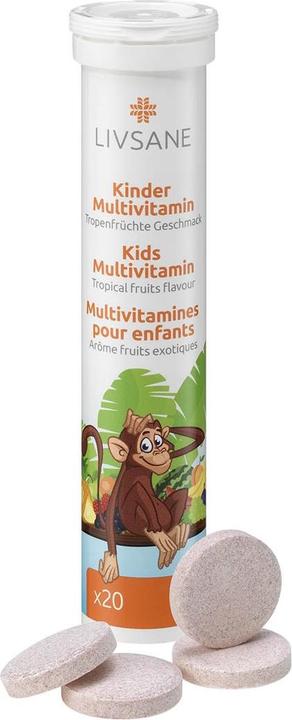 Produktbild Livsane Kinder Multivitamin Tropenfrüchte Geschmack Brausetabl (20 Stück, Tabletten, Brausetablette, 101 g)