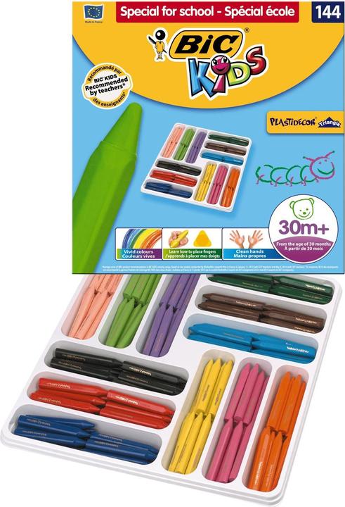 Image du produit Bic Craie de cire triangulaire Plastidecor Triangle, 144 pièces (Multicolore, 144 x)