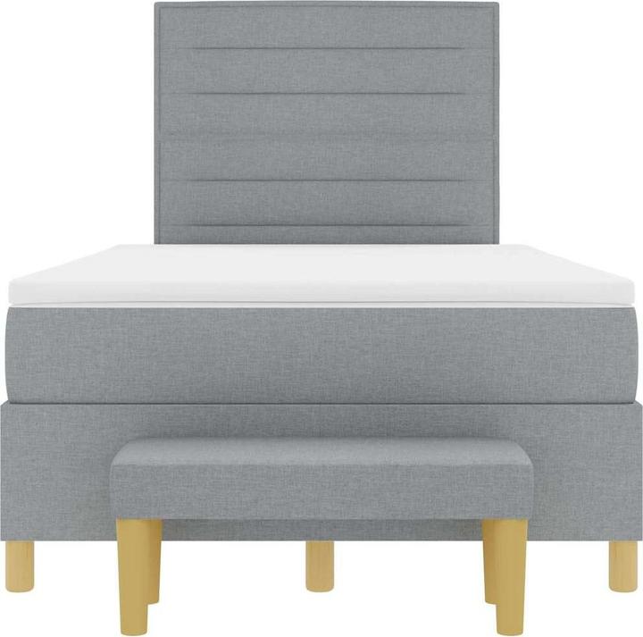 Actual product image VidaXL Box spring bed with mattress fabric light grey (120 x 200 cm)