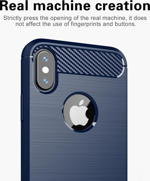 Image du produit Cadorabo TPU Ultra Slim carbon edelstahl Combi Cover (Apple iPhone X)