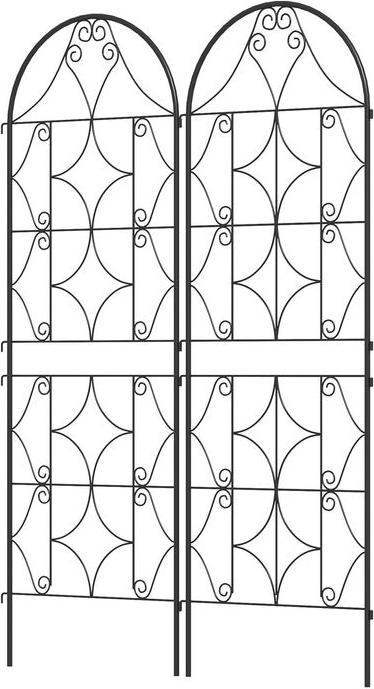 Produktbild Swisshandel24 Rankgitter Metall 2er Set zum Stecken rostfrei 50x150 cm Schwarz (20 cm, 50 cm)