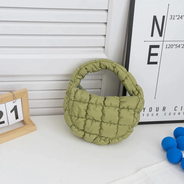 Image du produit Only-Bags.Store Mini-sac Cercle matelassé Téléphone Pourpre Élégant Violet Nylon souple Rembourré