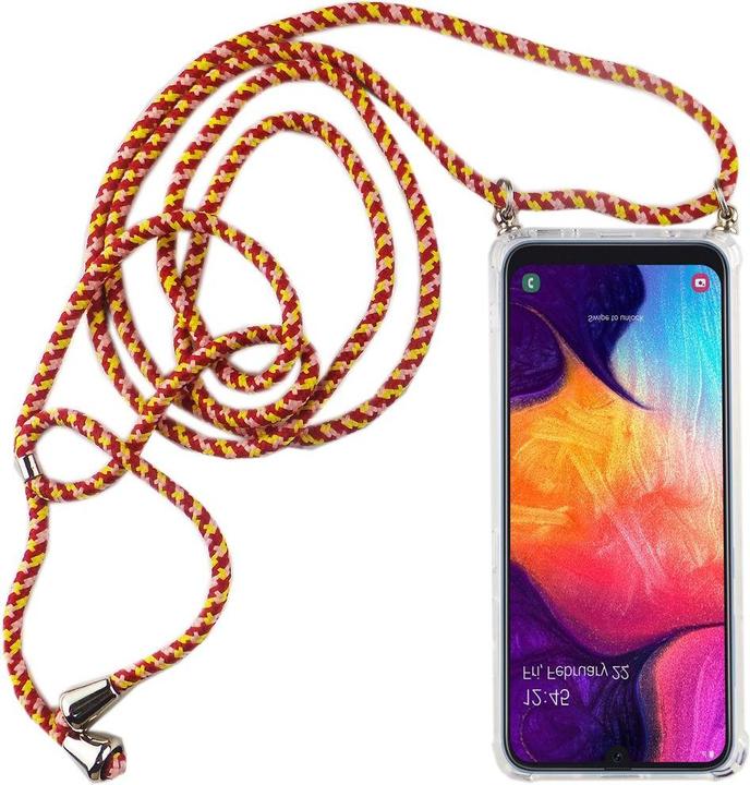 Produktbild König Design Handykette für Samsung Galaxy A50 mit Band Case zum umhängen mit Kordel Rot Neu