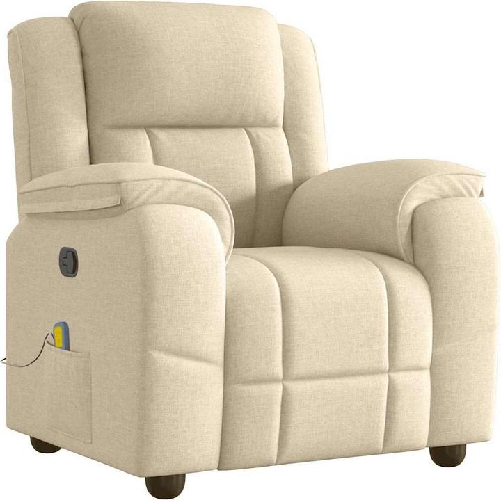Immagine prodotto VidaXL Poltrona massaggiante in tessuto crema poltrona massaggiante TV poltrona con funzione massaggio