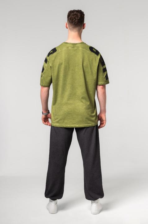 Actual product image Nebbia Washed-off oversized T-shirt Lifting Club 368 - green (XXL)