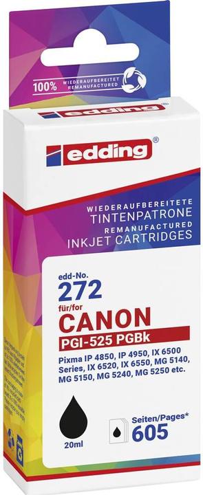 Edding EDD-272 schwarz Druckerpatrone kompatibel zu Canon PGI-525 BK (BK)