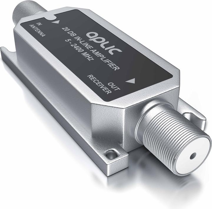 Aplic Inlineverstärker, Satelliten Leitungsverstärker, Inline 5 - 2400 MHz SAT Verstärker, F-Buchsen (Verstärker)