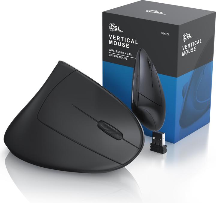 Actual product image CSL optical wireless radio mouse vertical - Bluetooth + 2.4 Ghz radio - vertical version (Wireless)