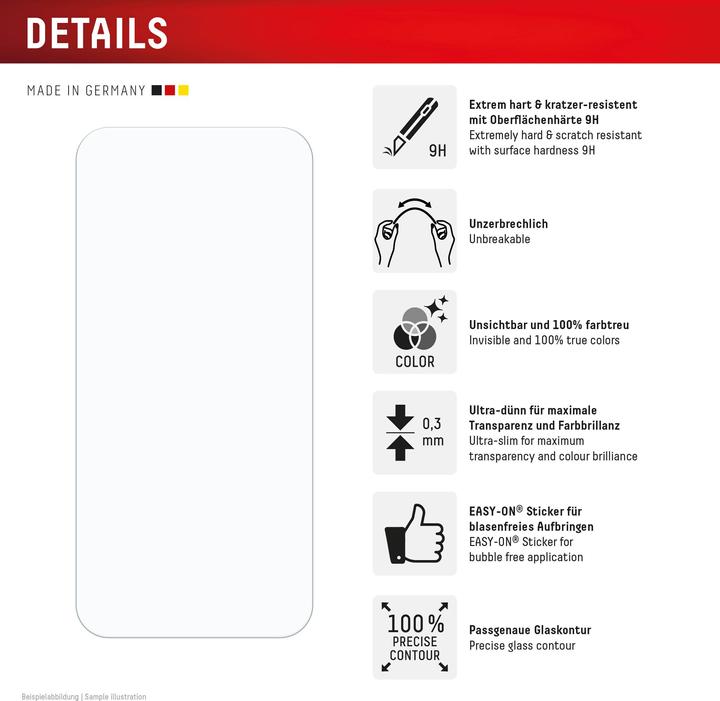 Nährwerte und Zutaten Displex Smart Glass, Displayschutzfolie (1 Stück, Apple iPhone 15 Pro Max, Apple iPhone 15 Plus, Apple iPhone 16 Plus)